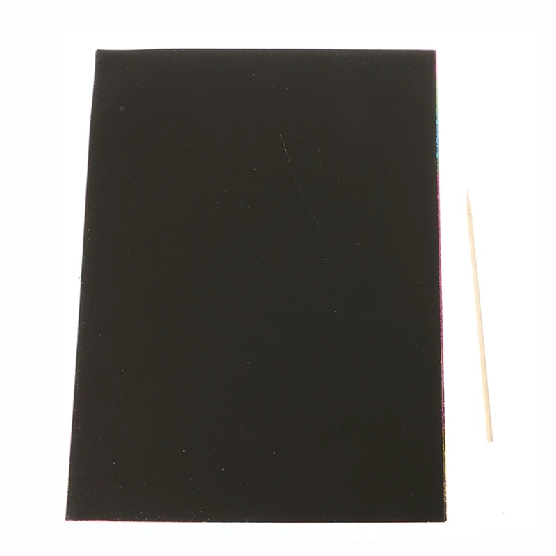 

2023 New 10 Sheets A4 Magic Scratch Art Painting Paper With Drawing Stick Kids Toy Gift Children's interest development