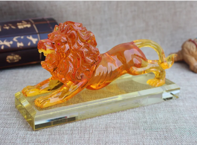 20CM LARGE # OFFICE HOME CAR SHOP EFFICACIOUS FENG SHUI TALISMAN PROTECTION MONEY DRAWING 3D CRYSTAL LION SCULPTURE ART STATUE | Дом и сад
