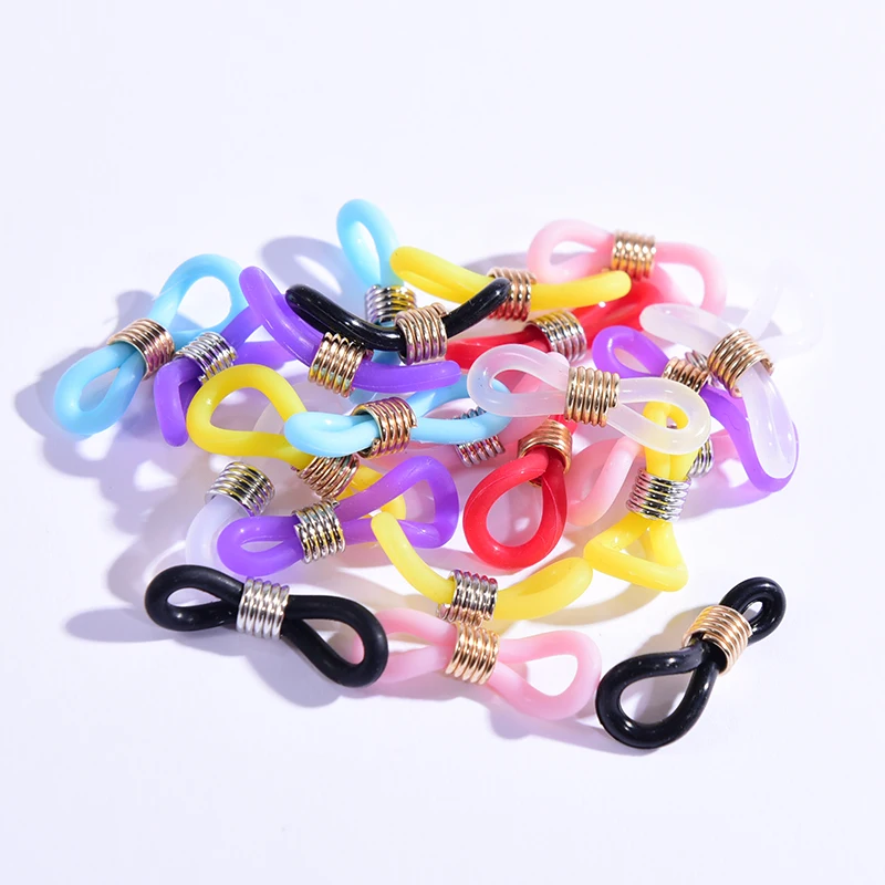 500 шт./лот красочные резиновые крючки держатель цепочки для очков концевых