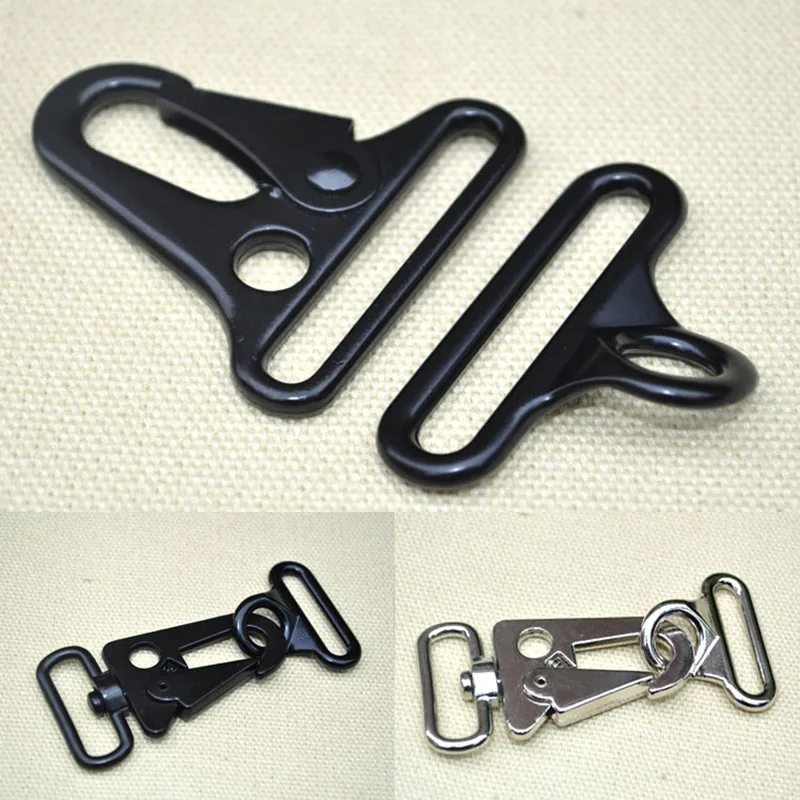 Meetee 5/10sets 40mm Bag Clasps Lobster Carbine Double Buckles for Outdoor Backpack Belt Webbing Hook Key Ring Hang Clips BF247