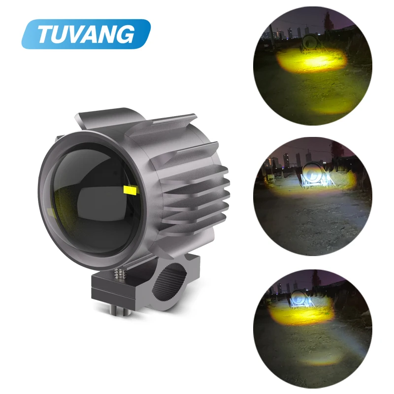 

20W Super Bright Mini Projector Lens Tri-model Motorcycle LED Headlight Car ATV Driving Foglight Auxiliary Spotlight 3000K 6000K