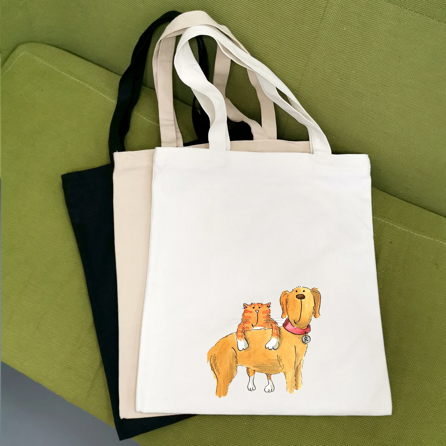 

Casual Handbag for Women Large Capacity Cute Pet Dog Print Totes Female Shoulder Bags Environmental Shopping Bag Crossbody Bags