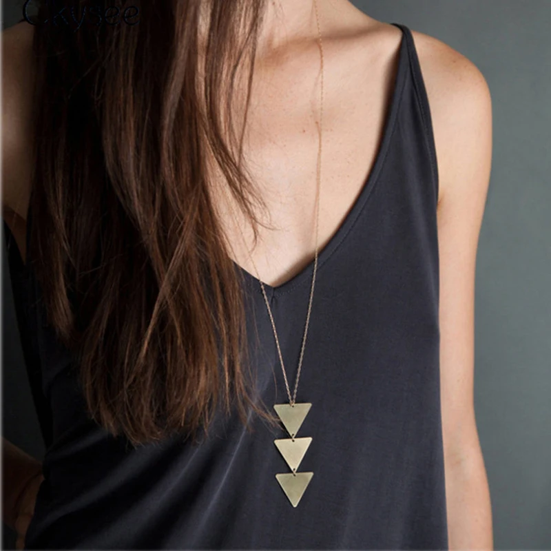 Женское ожерелье с подвеской в стиле бохо свитер чокером и треугольной длинной