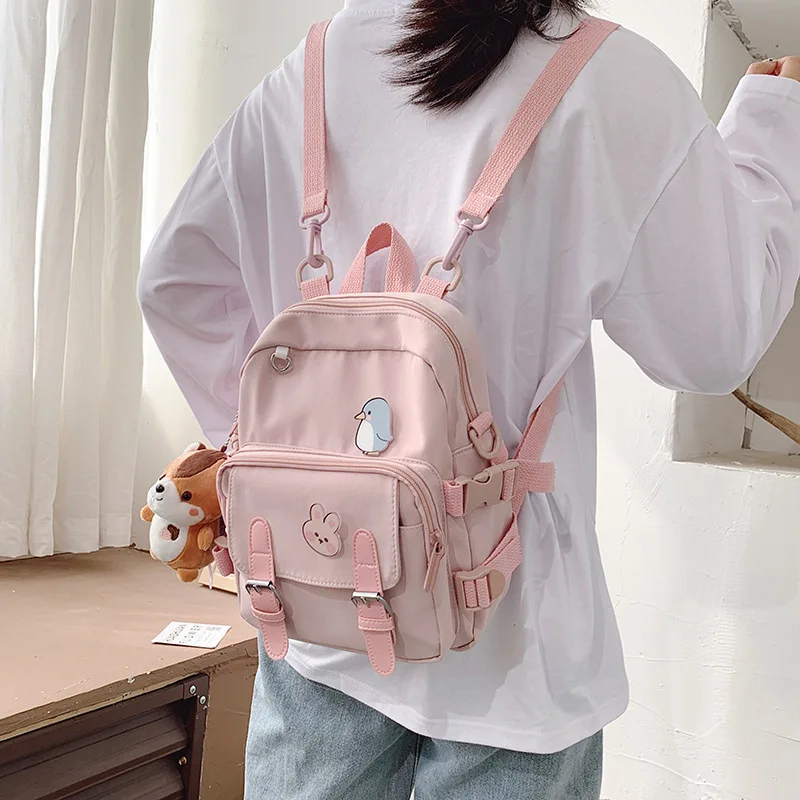 Маленький холщовый мини-рюкзак в Корейском стиле для женщин, модный дорожный ранец, удобная школьная сумка-тоут для девушек, сумка на плечо