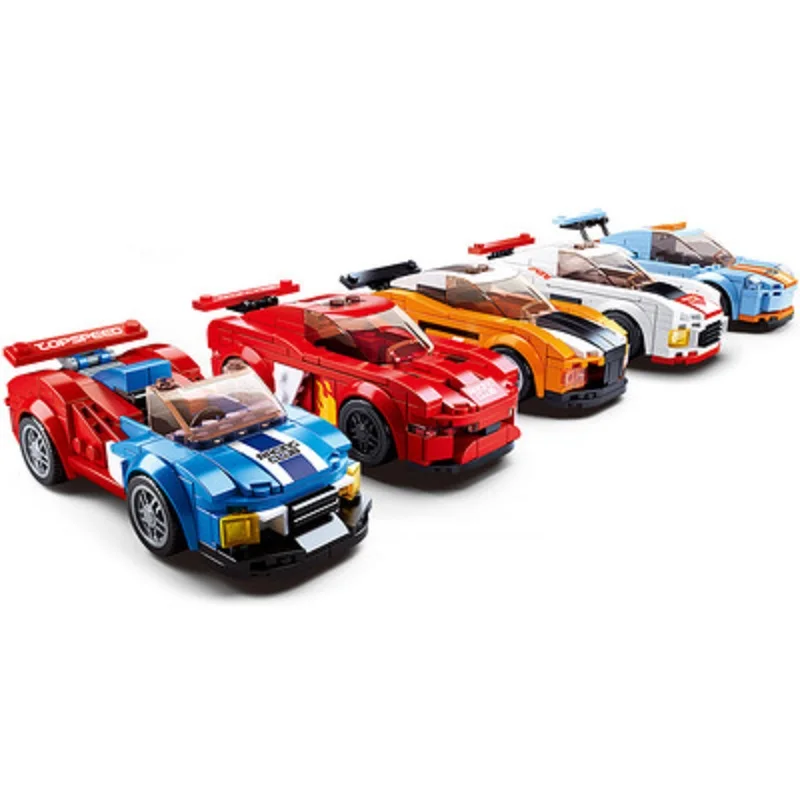 

Sluban assembled building blocks car club compatible with brands plug-in sports car racing boy assembled toy fro christmas 0633