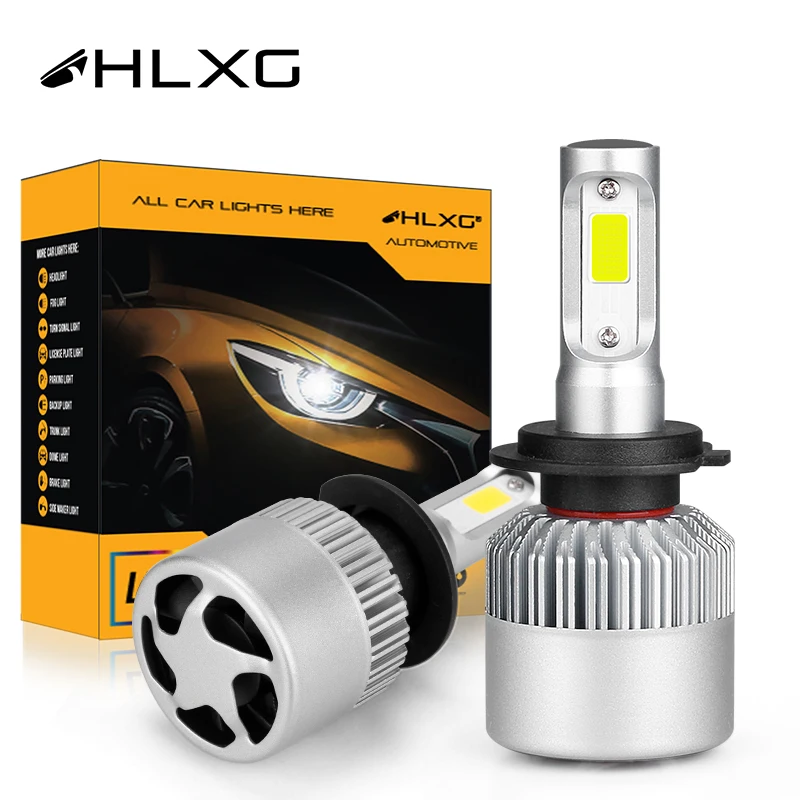 Hlxg Turbo H4 светодиодный H7 H11 H8 HB4 H1 9005 HB3 9006 Авто S2 автомобилей головной светильник