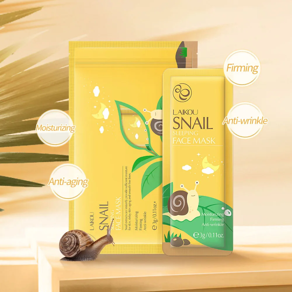 Smear-type Snail Essence Mask Promote Skin Metabolism Anti-wrinkle Anti-aging Nourishing Rejuvenating Sleep 10 Pieces | Красота и
