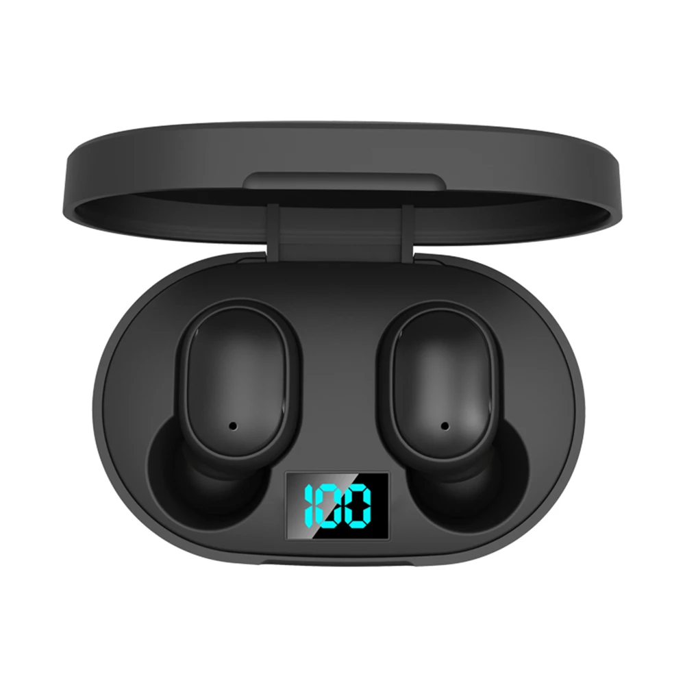 E6S TWS Bluetooth 5,0 гарнитура мини беспроводные наушники спортивные стереонаушники с микрофоном для IPhone samsung IOS Android - Цвет: black