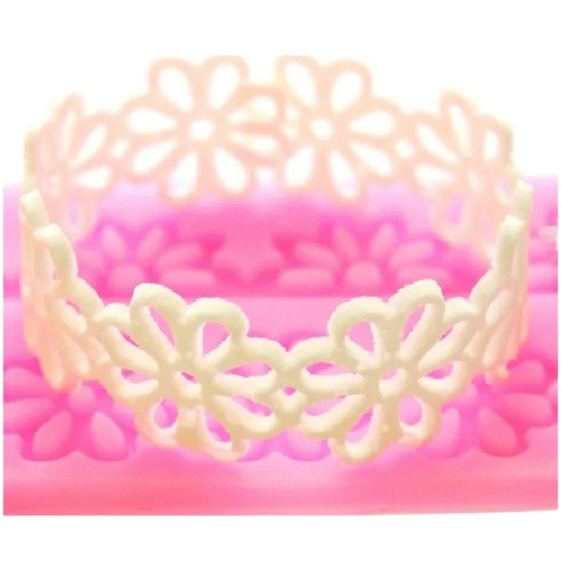 3D Cosmos Цветочные силиконовые украшения для торта кружевные формы мастики