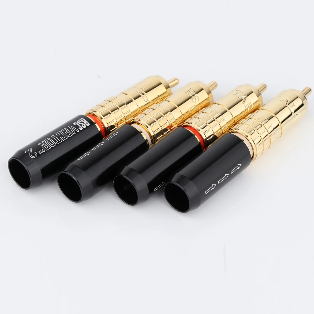 Позолоченный разъем RCA Taralabs RSC Vector-2 для сигнального аудио соединительного кабеля