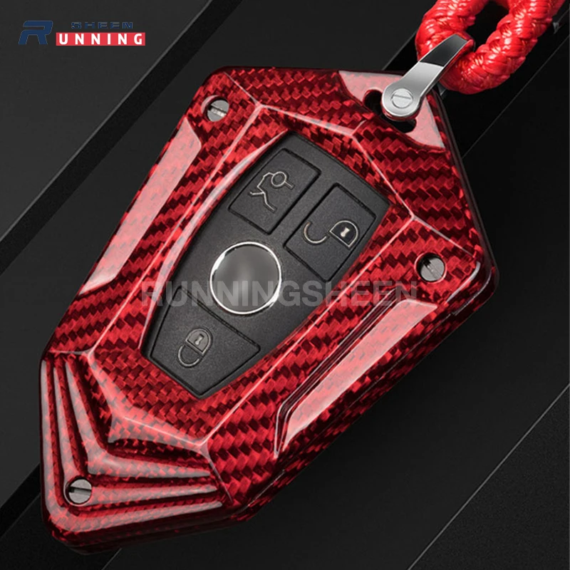 

Углеродное волокно King Kong стиль для Mercedes-чехол для ключей для автомобиля Мерседес E300L E200L C260L C200L A C S E класс чехол для ключей из углеродного вол...