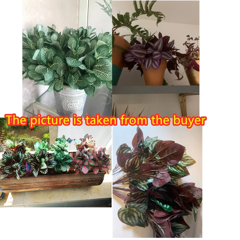 Пластиковое растение с 5 вилками искусственные растения зеленая трава настенное