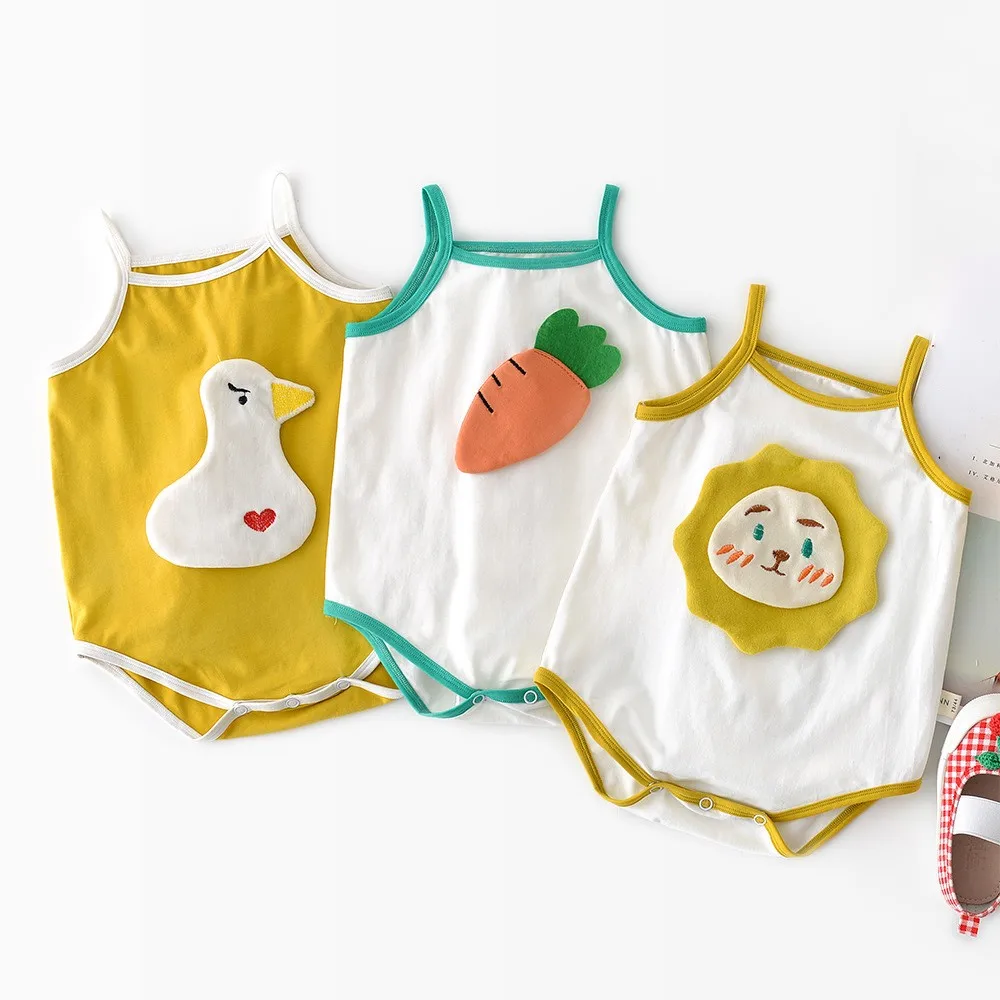 

Yg brand children's clothing 2021 summer cartoon one-piece baby sling triangle short creeping suit baby cute bag fart clothes