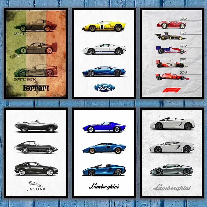Абстрактные автомобили плакаты Супер спортивный автомобиль классический