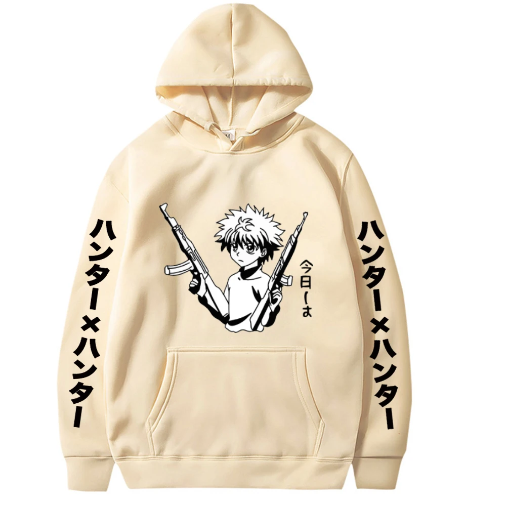 

Anime Hoodie Harajuku Hunter X Hunter Killua Pullovers Tops V-neck Unisex