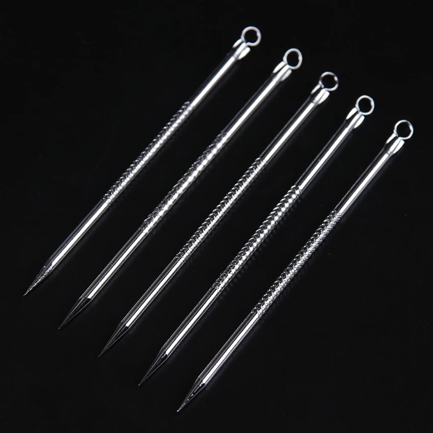 1 шт. 80 мм серебро угри прыщи удаление пятен извлекатель нержавеющая игла