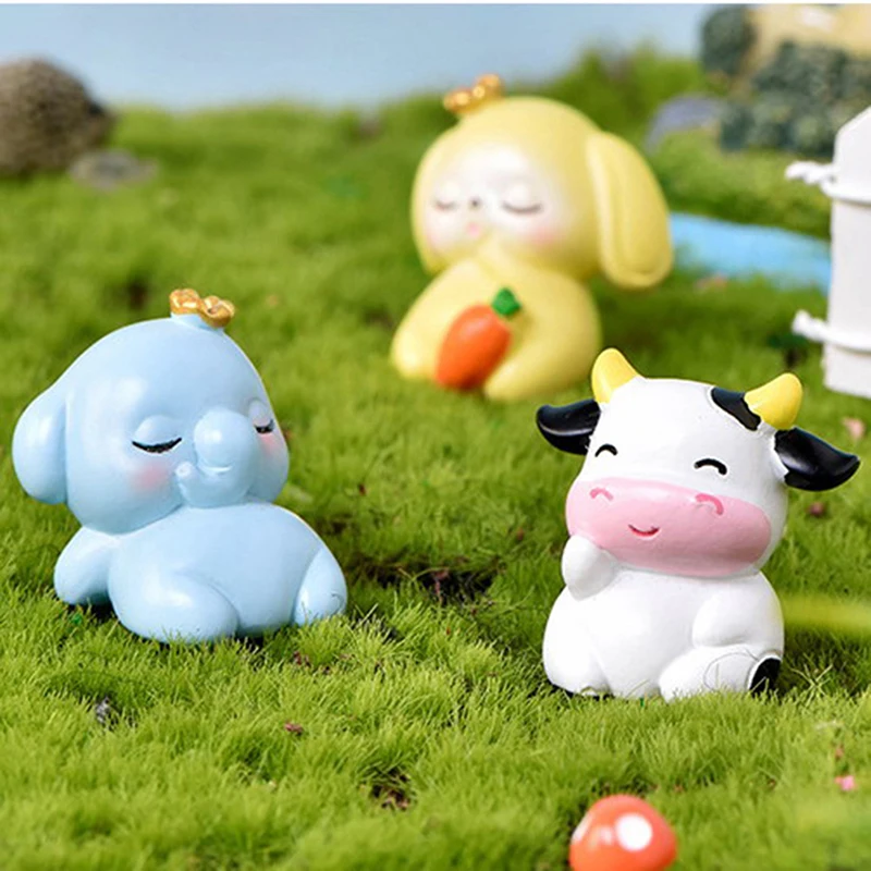 

Kawaii Mini Cow Pig Animals Home Micro Fairy Garden Figurines Miniatures Home Garden Decoration DIY Accessories
