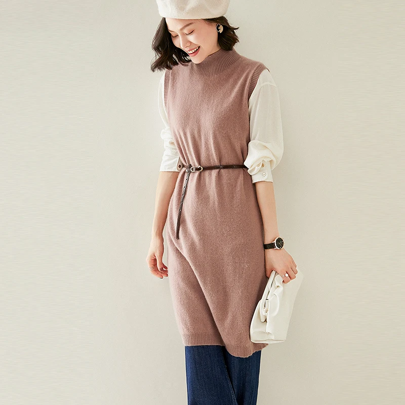 adishree woman winter 100% Cashmere sweaters autumn knitted Pullovers dresses High Quality Warm Female thickening Turtleneck