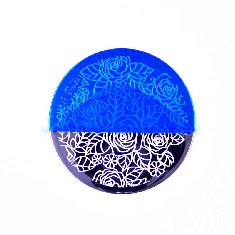 

1pcs 5.6cm Round Nail Stamping Plates Flowers Lace Leopard Print Nail Art Stamp Templates Stencils Design Polish Manicure