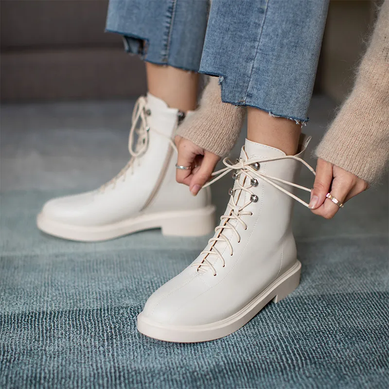 

Fanyuan Cross Tied Motorcycle Boots For Women Cross Tied Platform Female Shoes Woman Heels 2021 Fashion Winter Basic Ankle Boot