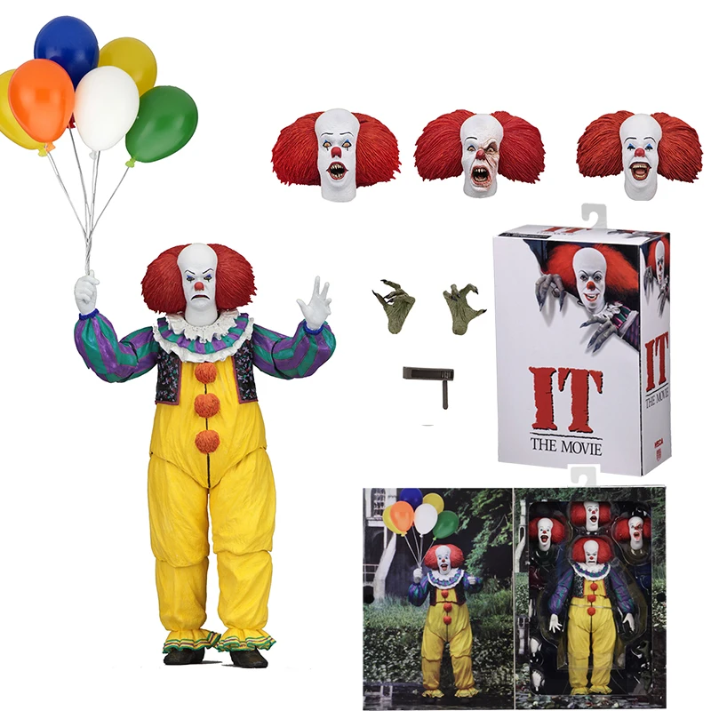 Фигурка клоуна NECA IT Pennywise Joker 1990 Стивен Кинг It Коллекционная модель игрушки для