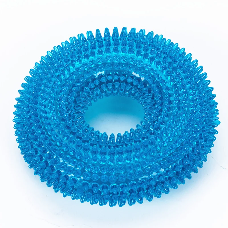 Dog Chewing Spike Ball Ring Molar Pet Toy Teeth Cleaning Anti-boring Toys TPR Rubber Sound Training Supplies | Дом и сад