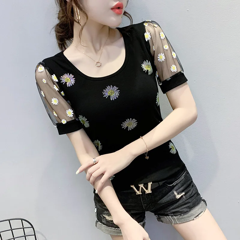 Женская футболка с коротким рукавом и круглым вырезом в Корейском стиле | одежда