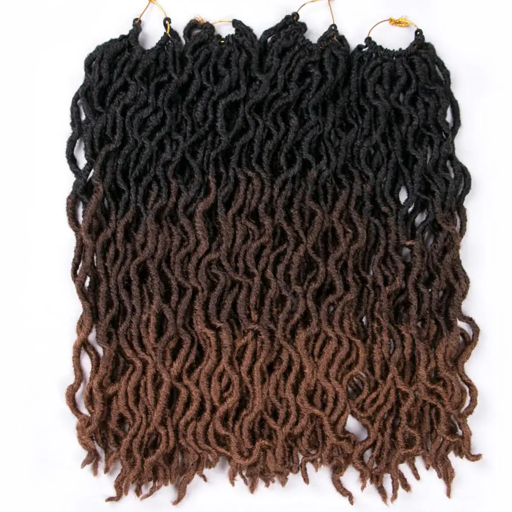 

faux locs crochet hair curly dreadlocks 20 inch 24 roots/pack,Locs twist Ombre Synthetic Braiding Hair extensions black,brown