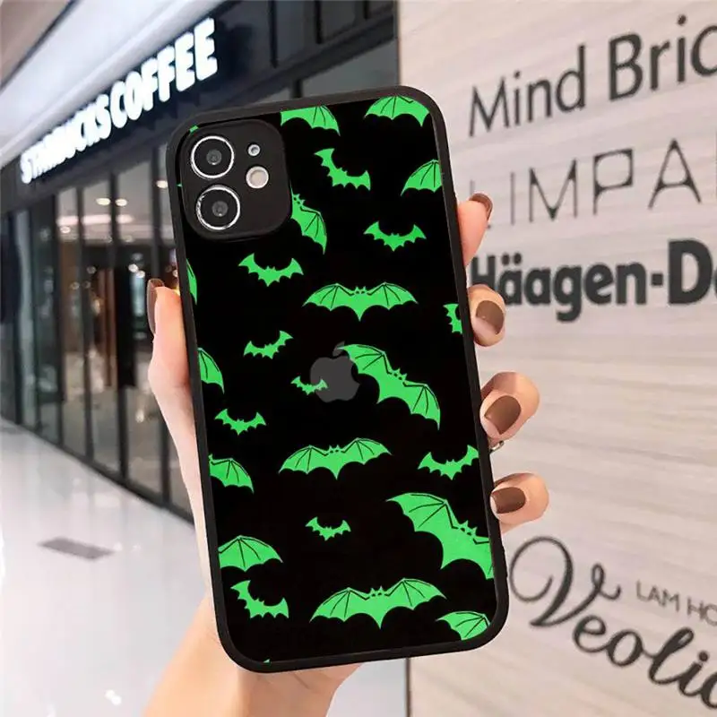 

Bat Skeleton Halloween pattern horror Phone Case matte transparent For iphone 7 8 11 12 plus mini x xs xr pro max cover