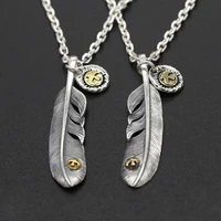 s925 sterling silver jewelry vintage thai silver personality handmade eagle feather pendant