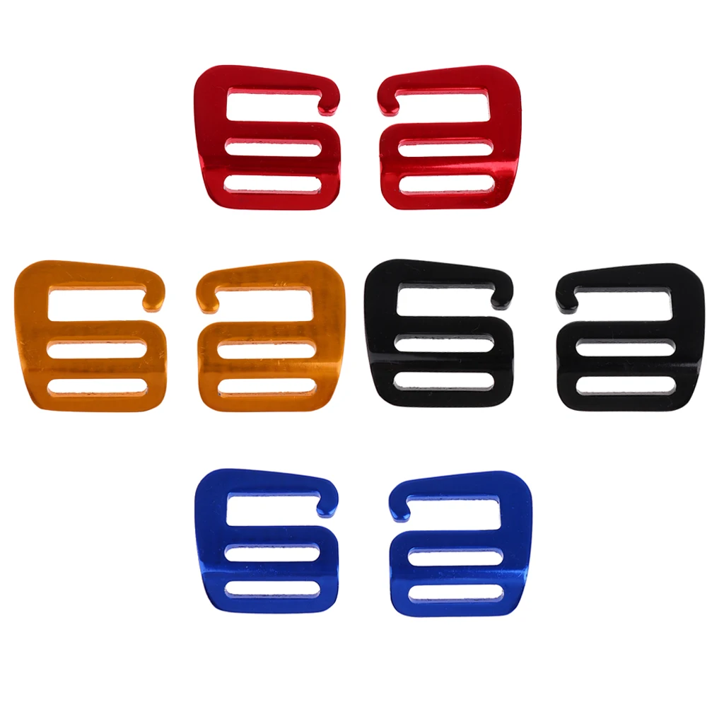 

4 Pairs Aluminum Alloy G Hook Outdoor Carabiners Webbing Buckle For Backpack Strap Slider Tool 25mm Outdoor Backpack Accessories