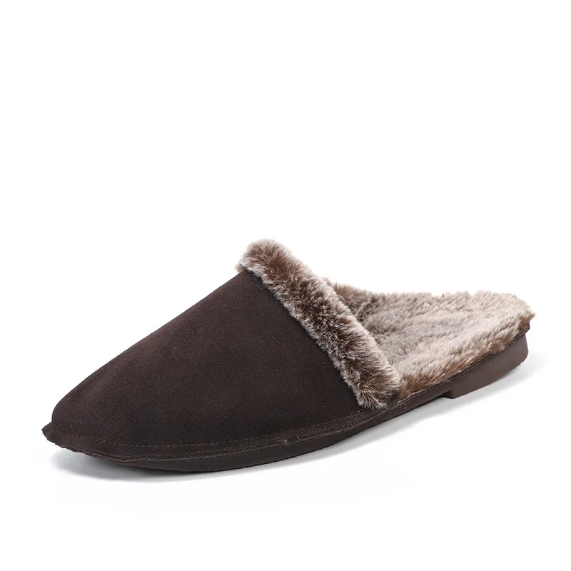 

YourSeason Winter Ladies Slippers Genuine Leather Warm Plush Outside Flat With 2022 Women Sewing Leisure Fashion Slipper Shoes