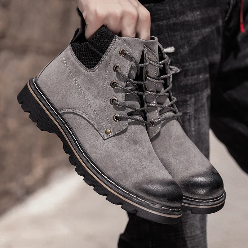 

New Fashion Men Skateboarding Shoes High Top Sneakers Breathable Sports Shoes Martin boots Street Shoes Chaussure Homme