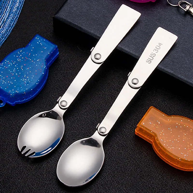 

Folding Stainless Steel Golden Coffee Spoon Spoon Net Red Ice Cream Spoon Small Spoon Wholesale