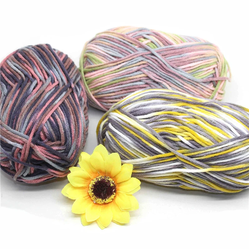 6 шт фасонной пряжи Меланжевая нить строки смешанный хлопок пряжа Красивая смесь