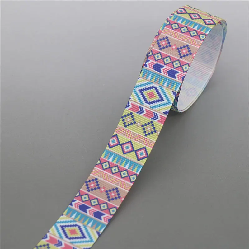 10167 DHK 10 ярдов ацтекский, племенной напечатан Grosgrain ленты ленточный аксессуар Hairbow Головные уборы украшения «сделай сам» оптом OEM B1858 - Цвет: 10167