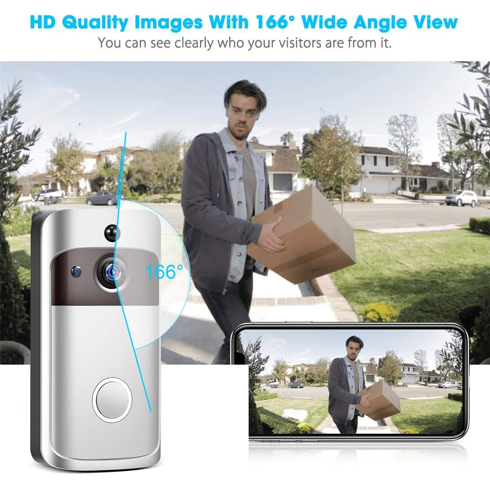 Умный дом WiFi дверной звонок 1080P HD камера безопасности с двухсторонним аудио PIR детектор движения ИК ночного видения беспроводной дверной Звонок