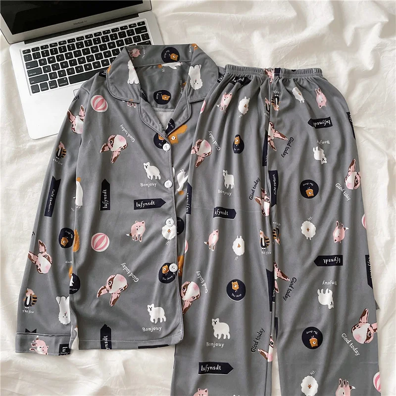 

Пижама женская из двух предметов, новая японская красная пижама онлайн, весна, осень и зима 2021