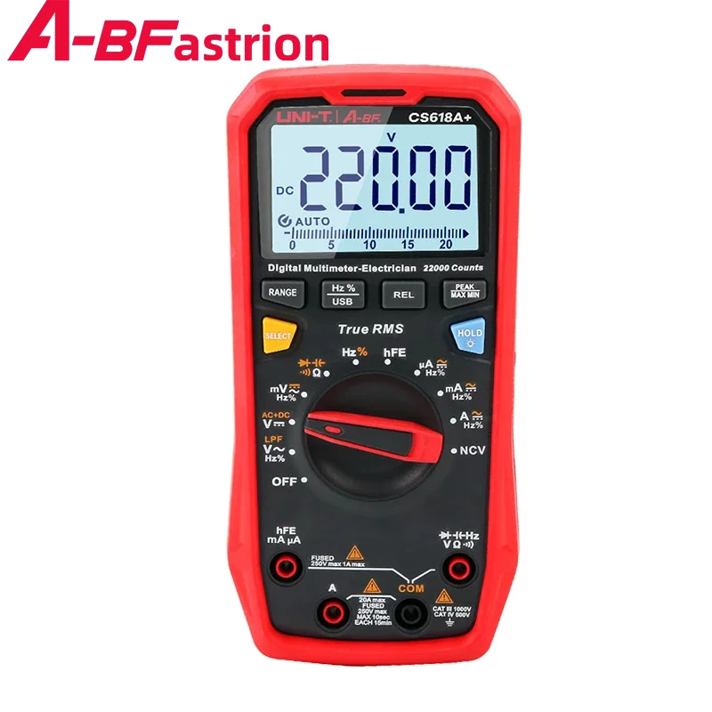 

A-BF&UNI-T CS618A+ Digital Multimeter True RMS Handheld Professional multimetro Auto Range 22,000 Counts Voltage Current Tester