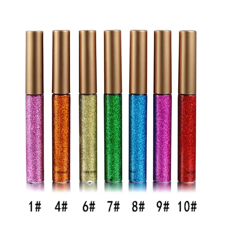 Блестящая жидкая подводка для глаз 7 цветов карандаш стойкий мерцающий