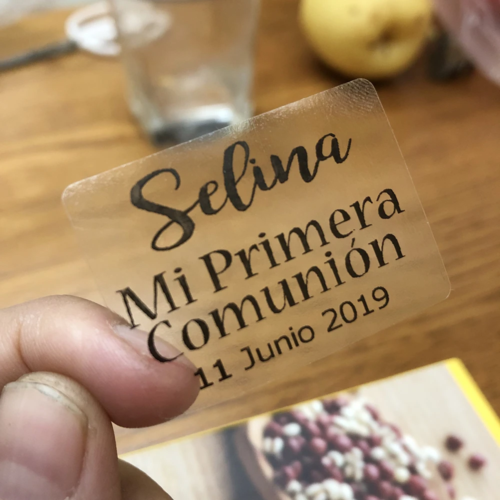 Прозрачные наклейки для первого причастия PRIMERA Comunion персонализированные 1/2