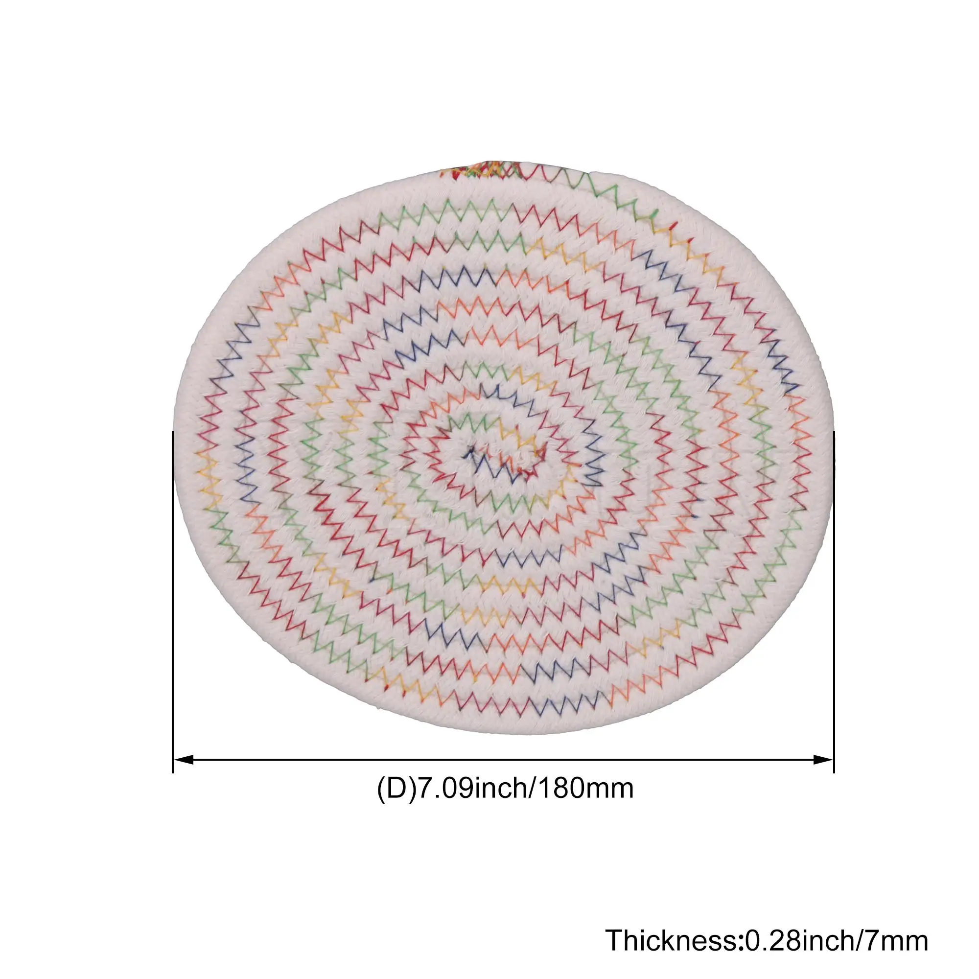 

Thread Insulation Hot Pads Heat Resistant Set of 3 Round Multiolor 18cm