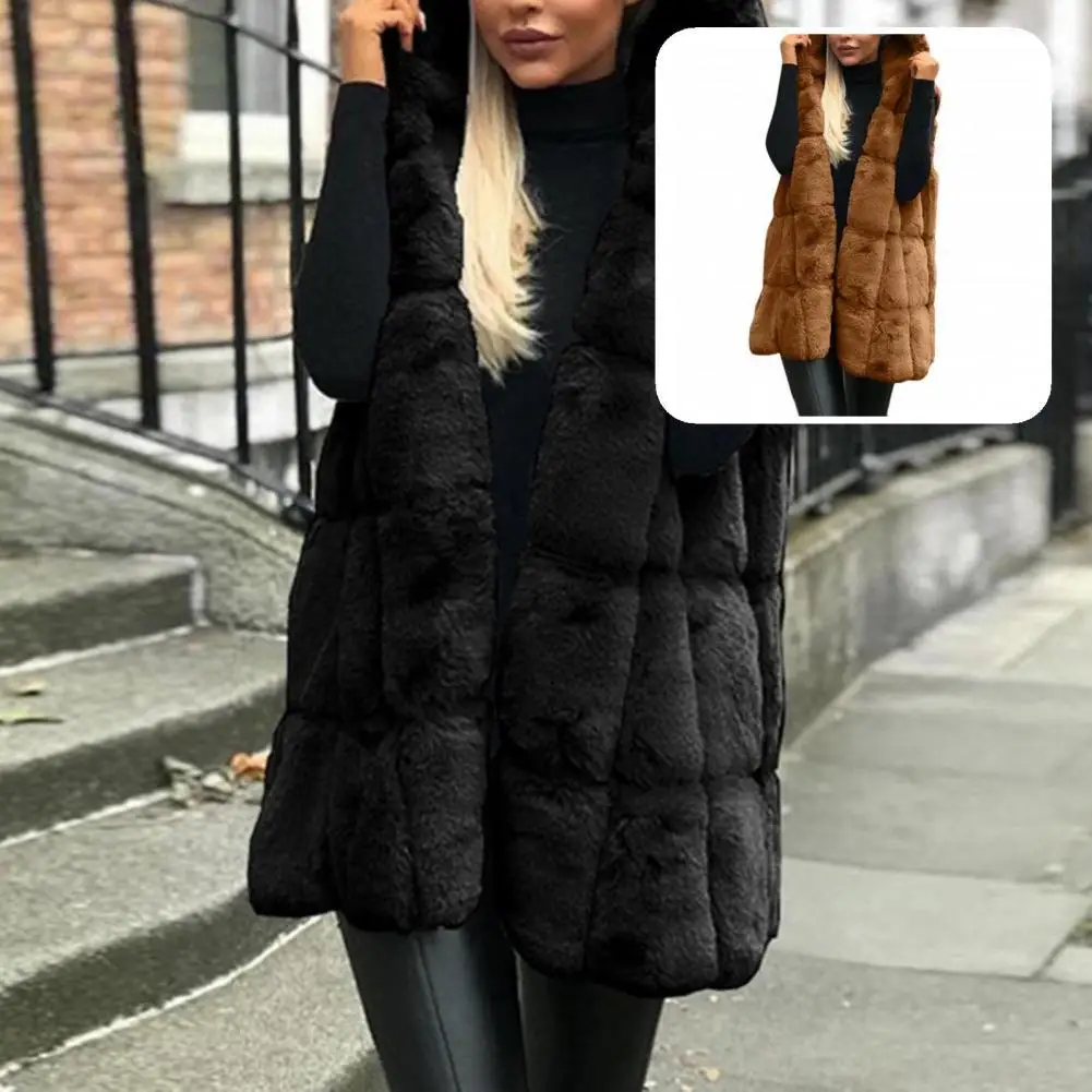 

Fashion Single-Breasted Open Front Fleece Coat Cardigan Waistcoat Breathable Long