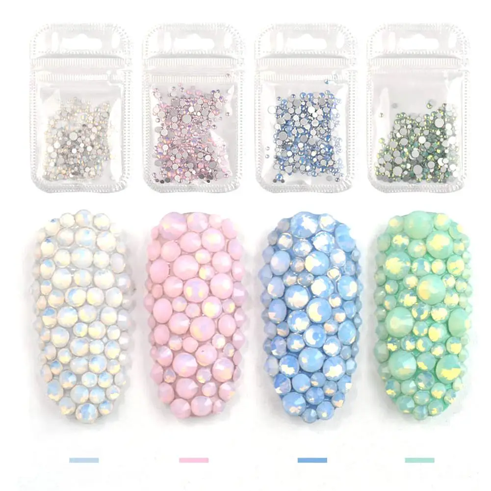 350 шт./пакет Pink Стразы смешанные цвета плоский back 3D Charms DIY Tips маникюрные украшения