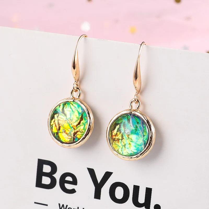 Разноцветные бриллиантовые серьги-подвески висячие серьги неправильной формы