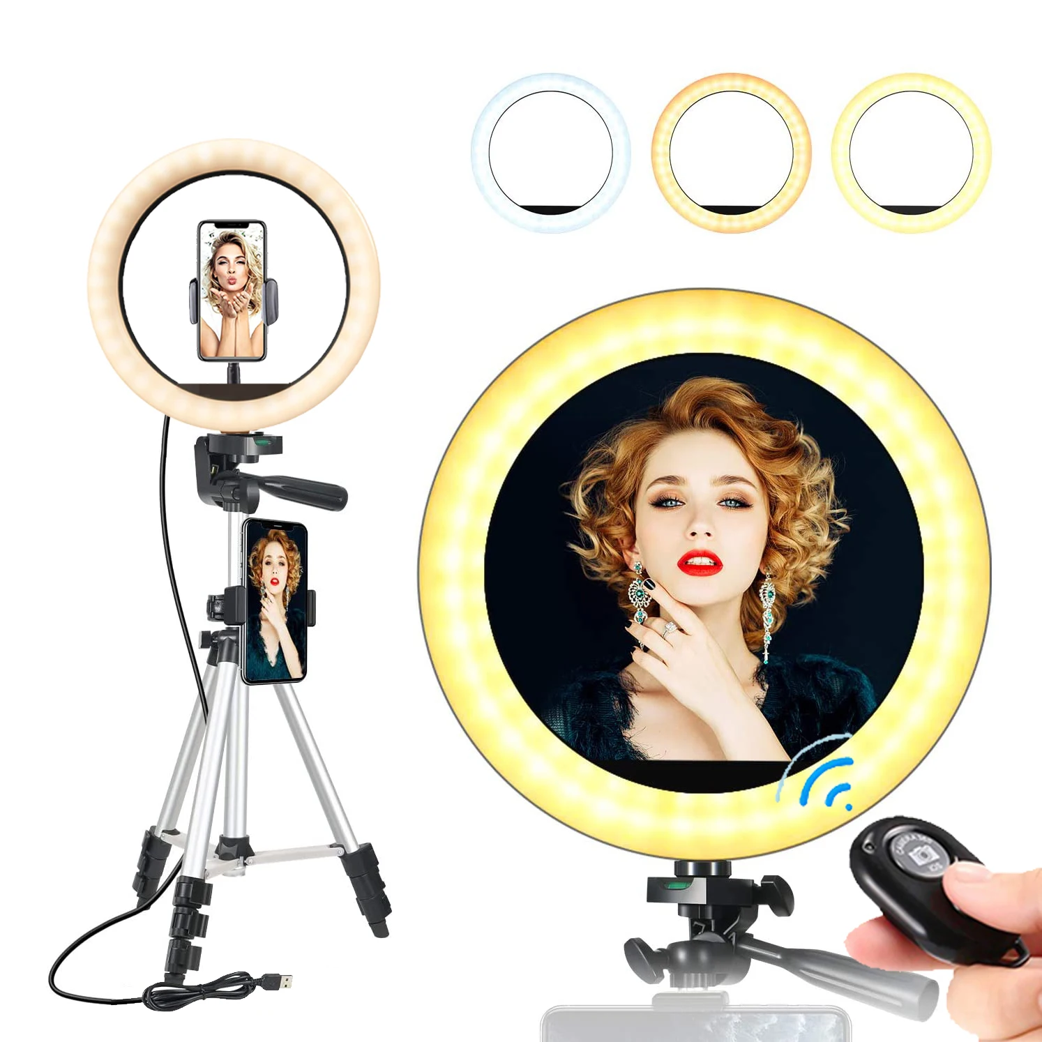 10 ''селфи кольцевой светильник с подставкой для мобильного телефона настенный