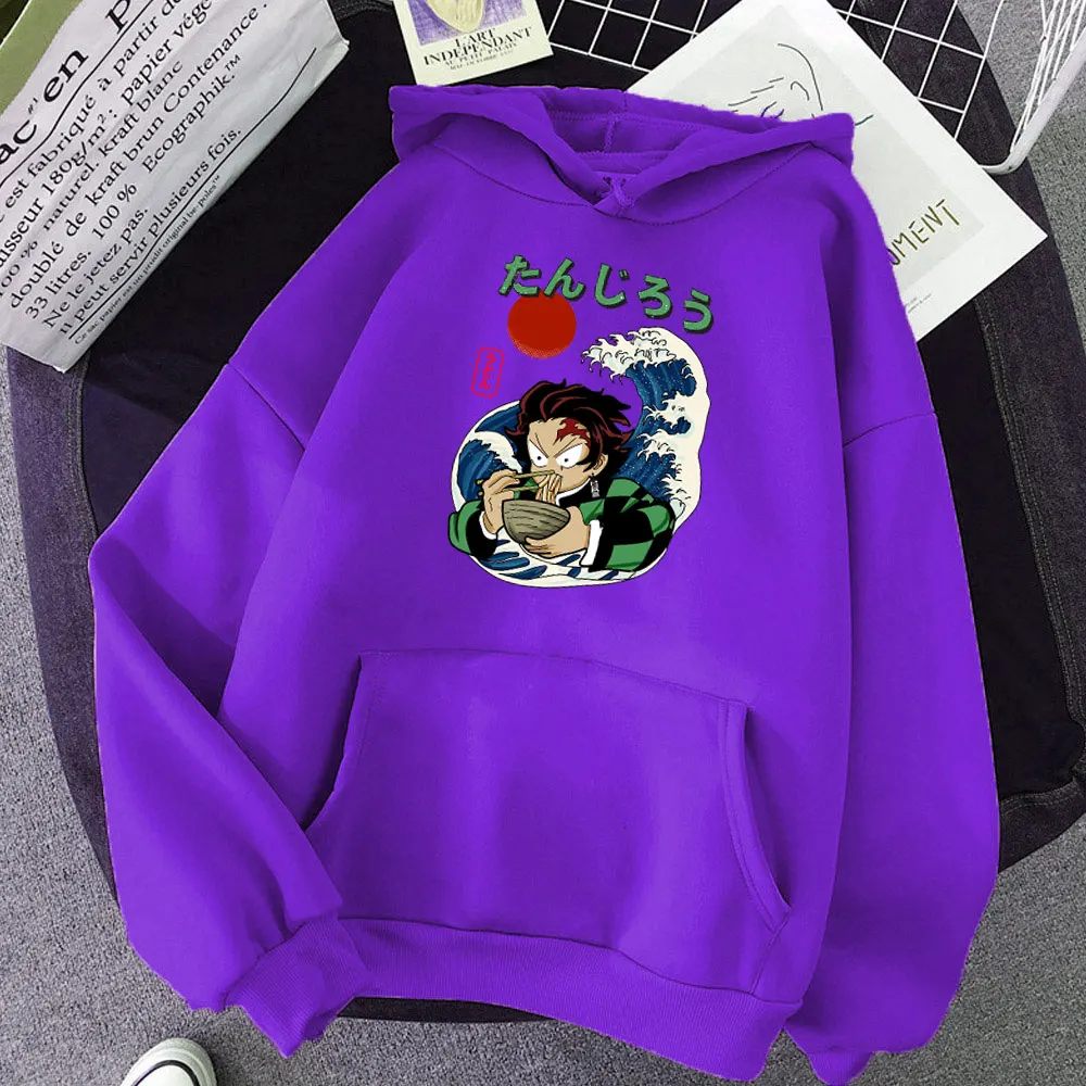 

Maiden printed hoodie Anime Tanjiro Kamado Clothing Slayer Demon Blade Harajuku Female Hoodie Pure Cotton Leisure Hooded sweater