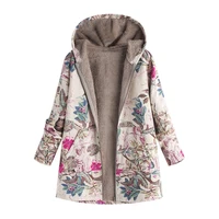womens autumn jacket women female windbreaker jacket coat 2021 floral print hooded pockets vintage new cardigan coats