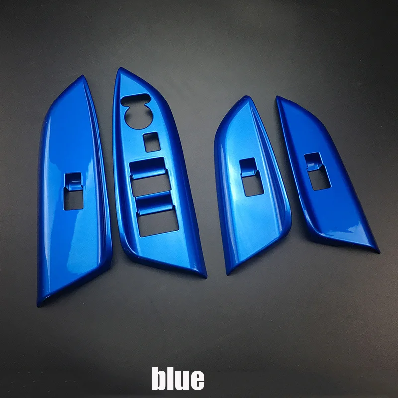 blue Автомобильный Стайлинг салон, дверь, подлоктоник переключатель стеклоподъемника Декоративные наклейки для автомобилей отделкой для Honda FIT JAZZ C1437 - Название цвета: blue