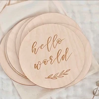 20 hello world sign shower gift baby birth announcement wood discs baby announcement wood plaques